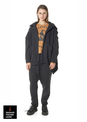 Kapuzenjacke mit Ballonform aus Baumwoll-Stretch von RUNDHOLZ BLACK LABEL in black