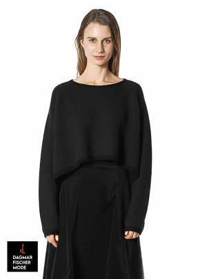 Kurzer Jacquard-Pullover aus Woll-Mix von RUNDHOLZ BLACK LABEL in black
