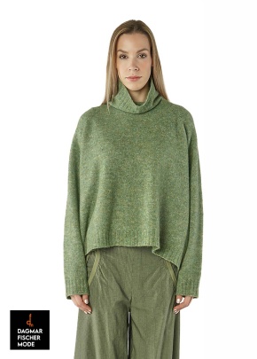 Rollkragenpullover aus Alpaka-Woll-Mix von RUNDHOLZ BLACK LABEL in forest melange, park melange & lava melange
