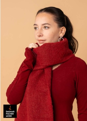 Onesize Scarf by RUNDHOLZ BLACK LABEL in forest melange & lava