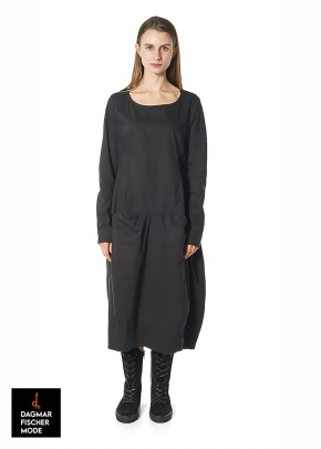 Ballonkleid aus Baumwoll-Leinen-Mix von RUNDHOLZ BLACK LABEL in forest & lava