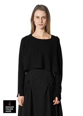 Rundhals-Pullover aus Baumwoll-Leinen-Mix von RUNDHOLZ BLACK LABEL in black