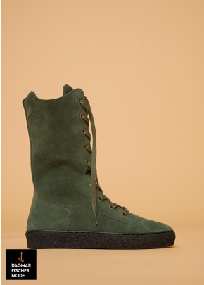 High suede boots with a zip by RUNDHOLZ BLACK LABEL in forest