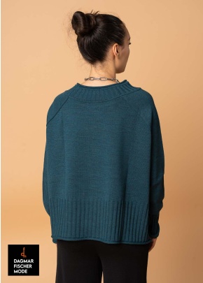Strickpulli mit Raglanärmeln von KHEI in purple & teal